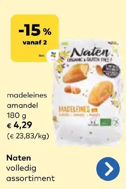 Bio Planet Naten madeleines amandel aanbieding
