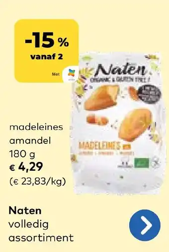 Bio Planet Naten madeleines amandel aanbieding
