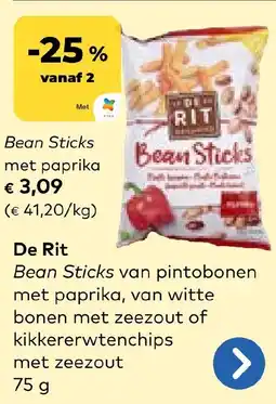 Bio Planet De Rit Bean Sticks met paprika aanbieding