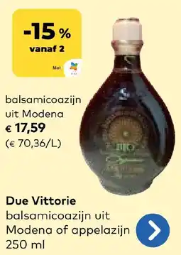 Bio Planet Due Vittorie balsamicoazijn uit Modena aanbieding