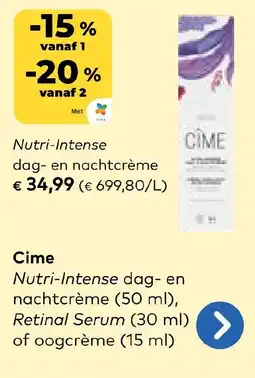 Bio Planet Cime Nutri-Intense dag- en nachtcrème aanbieding