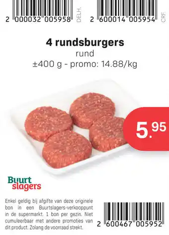 Bon Ap 4 rundsburgers aanbieding