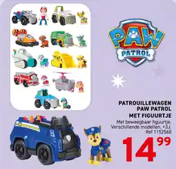 Trafic Patrouillewagen paw patrol met figuurtje aanbieding
