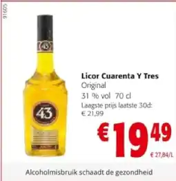 Colruyt Licor Cuarenta Y Tres aanbieding