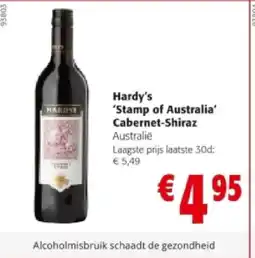 Colruyt Hardy's 'Stamp of Australia' Cabernet-Shiraz aanbieding