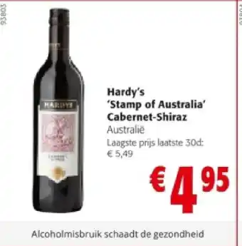 Colruyt Hardy's 'Stamp of Australia' Cabernet-Shiraz aanbieding