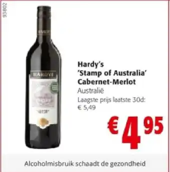 Colruyt Hardy's 'Stamp of Australia' Cabernet-Merlot aanbieding
