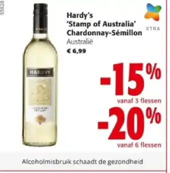 Colruyt Hardy's 'Stamp of Australia Chardonnay-Sémillon aanbieding