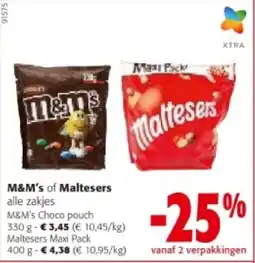 Colruyt M&M's Choco pouch 330 g aanbieding