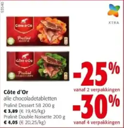 Colruyt Côte d'Oг Praliné Dessert 58 200 g aanbieding