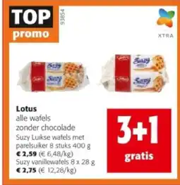 Colruyt Lotus Suzy Luikse wafels met parelsuiker 8 stuks 400 g aanbieding