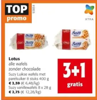 Colruyt Lotus Suzy Luikse wafels met parelsuiker 8 stuks 400 g aanbieding