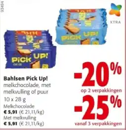 Colruyt Bahlsen Pick Up! Melkchocolade aanbieding
