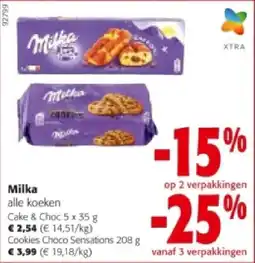 Colruyt Milka Cake & Choc 5 x 35 g aanbieding