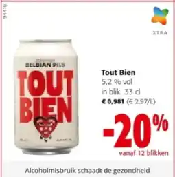 Colruyt Tout Bien 5,2 % vol in blik 33 cl aanbieding