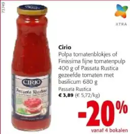 Colruyt Cirio Passata Rustica aanbieding
