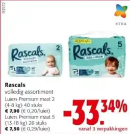 Colruyt Rascals Luiers Premium maat 2 (4-8 kg) 40 stuks aanbieding