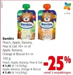 Colruyt Bambix Peach, Apple, Banana, Pear & Oat aanbieding
