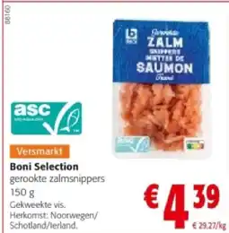 Colruyt Boni Selection gerookte zalmsnippers 150 g aanbieding