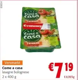 Colruyt Come a casa lasagne bolognese 2 x 400 g aanbieding