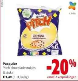 Colruyt Pasquier Pitch chocoladestukjes 6 stuks aanbieding