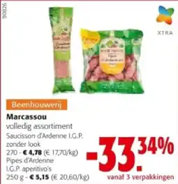 Colruyt Marcassou Saucisson d'Ardenne I.G.P. zonder look 270 aanbieding