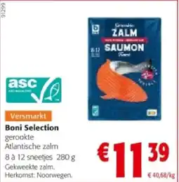 Colruyt Boni Selection gerookte Atlantische zalm 8 à 12 sneetjes 280 g aanbieding