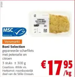 Colruyt Boni Selection gepaneerde scharfilets met peterselie en citroen 3 stuks ± 300 g aanbieding