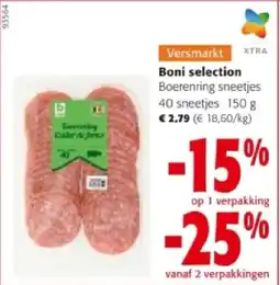 Colruyt Boni selection Boerenring sneetjes 40 sneetjes 150 g aanbieding