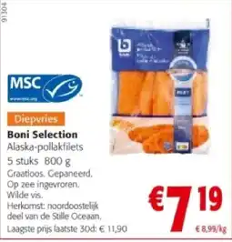 Colruyt Boni Selection Alaska-pollakfilets 5 stuks 800 g aanbieding