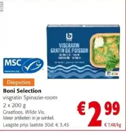 Colruyt Boni Selection visgratin Spinazie-room 2 x 200 g aanbieding