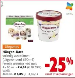 Colruyt Häagen-Dazs Favorite selection mini cups 4 x 95 ml aanbieding