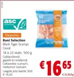 Colruyt Boni Selection Black Tiger Scampi Groot aanbieding