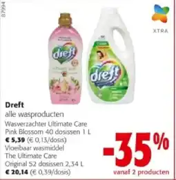 Colruyt Dreft Wasverzachter Ultimate Care Pink Blossom 40 dosissen 1 L aanbieding
