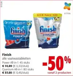 Colruyt Finish Power All-in-1 45 stuks aanbieding
