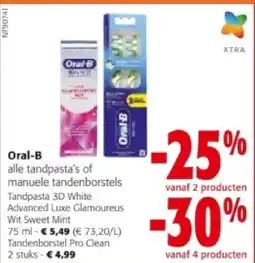 Colruyt Oral-B Tandenborstel Pro Clean 2 stuks aanbieding