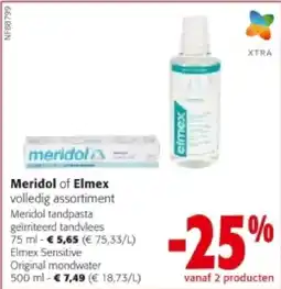 Colruyt Meridol tandpasta geïrriteerd tandvlees 75 ml aanbieding