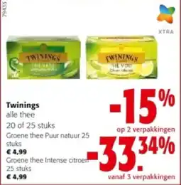 Colruyt Twinings Groene thee Puur natuur 25 stuks aanbieding