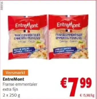 Colruyt EntreMont Franse emmentaler extra fijn 2 x 250 g aanbieding