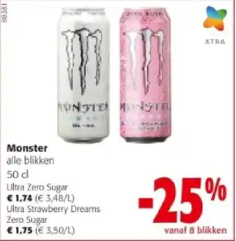 Colruyt Monster Ultra Zero Sugar aanbieding
