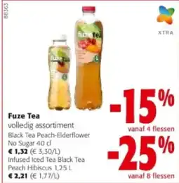 Colruyt Fuze Tea Black Tea Peach-Elderflower No Sugar 40 dl aanbieding