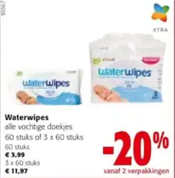 Colruyt Waterwipes 60 stuks aanbieding