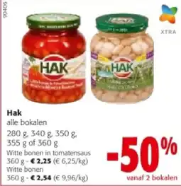 Colruyt Hak Witte bonen in tomatensaus 360 g aanbieding