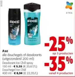 Colruyt Axe Deodorant Ice Chill spray 150 ml aanbieding