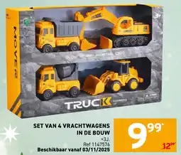 Trafic Set van 4 vrachtwagens in de bouw aanbieding