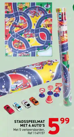 Trafic Stadsspeelmat Met 4 Auto's aanbieding