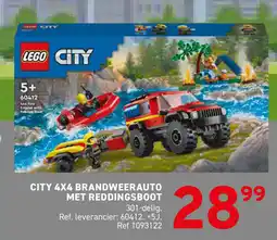 Trafic Lego city 4x4 brandweerauto met reddingsboot aanbieding