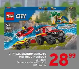 Trafic Lego city 4x4 brandweerauto met reddingsboot aanbieding