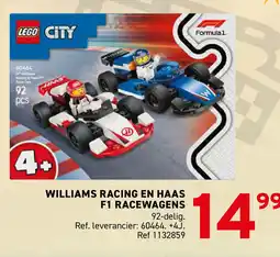 Trafic Lego city williams racing en haas f1 racewagens aanbieding