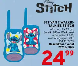 Trafic Set van 2 walkie talkies stitch aanbieding